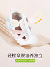 江博士春季魔術(shù)貼男女寶寶軟底透氣步前鞋嬰兒鞋 簡(jiǎn)約舒適童鞋 米/粉紅 23 腳長(cháng)約13.4-14.1 曬單實(shí)拍圖