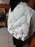 鴨鴨（YAYA）鞠婧祎同款羽絨服女短款2025秋冬新款時(shí)尚甜美印花保暖外套XJ 米白色 S (155/80A) 曬單實(shí)拍圖