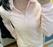 迪卡儂長(cháng)袖運動(dòng)POLO衫女秋季保羅棉質(zhì)翻領(lǐng)媽媽大碼蜜桃淡粉S-2421334 曬單實(shí)拍圖