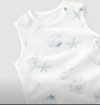 乖奇熊男女寶寶純棉無(wú)骨背心上衣夏季薄款嬰兒童無(wú)袖T恤透氣網(wǎng)眼 米白/海浪精靈 80 曬單實(shí)拍圖