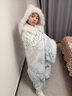 G.duck冬季艾莎公主裙漢服女童中國兒童冰雪奇緣加絨加厚連衣裙斗篷披風(fēng) 冰雪斗篷加裙子 140 建議8~10歲【120-135cm】 曬單實(shí)拍圖
