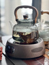 全度玻璃提梁壺家用小型電陶爐煮茶器燒水壺大容量保溫玻璃茶壺 提梁壺（煙灰色）+康米電陶 曬單實(shí)拍圖