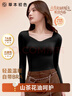 草本初色保暖內衣女士秋冬修身背心內搭打底香氛肌底衣 黑色 L 曬單實(shí)拍圖