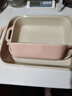琺寶（staub）馬卡龍芝士焗飯盤(pán)焗爐陶瓷烘焙加厚碗盤(pán)菜盤(pán)餐盤(pán)烤盤(pán)套裝 27+20+14cm方形烤盤(pán)3件套 蜜桃粉 曬單實(shí)拍圖
