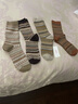 歐迪芬女士襪子女新疆棉春秋文藝復古民族風(fēng)潮襪雙針透氣棉襪中筒襪 曬單實(shí)拍圖