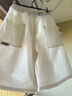 左西男童工裝短褲兒童全棉中褲2025新款男孩夏裝透氣褲子潮 白色 140 曬單實(shí)拍圖