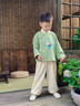 MQDMINI童裝兒童漢服男童國風(fēng)套裝新中式熊貓演出服節日衣服 綠綺萌游 曬單實(shí)拍圖