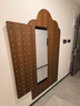 百思木實(shí)木洞洞板穿衣鏡置物掛衣架一體遮擋電表箱隱藏式隱形推拉全身鏡 180*90cm【雅典胡桃】 曬單實(shí)拍圖
