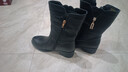 富貴鳥(niǎo)真皮牛皮短靴女秋冬加絨保暖中筒靴粗跟氣質(zhì)女靴 黑色加絨 36 曬單實(shí)拍圖