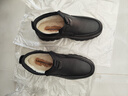 老人頭（LAORENTOU）皮鞋男棉鞋頭層牛皮休閑套腳鞋加絨保暖棉皮鞋爸爸鞋 LA131 黑41 曬單實(shí)拍圖