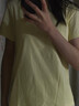 UR2025秋季新款女裝休閑刺繡釘珠裝飾短袖T恤UYY450287 淺黃色 S 曬單實(shí)拍圖