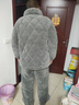 TSGS珊瑚絨睡衣女冬季加厚套裝三層夾棉衣男士保暖巨厚法蘭絨家居服 灰色 男女同款 2XL 建議身高174內體重125-150斤 曬單實(shí)拍圖
