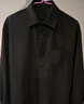 Foss Phil長(cháng)袖襯衫男士春秋季日系純色休閑高級感襯衣外套男G2510黑色L 曬單實(shí)拍圖
