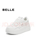 百麗（Belle）沈月同款步步糕厚底小白鞋女商場(chǎng)新款增高加絨休閑板鞋E7J1DAM6 米白色（6CM跟高）【沈月同款】 38 (240mm) 曬單實(shí)拍圖
