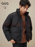 GXG男裝休閑壓印立領(lǐng)保暖短款羽絨服 黑色2 2XL 曬單實(shí)拍圖