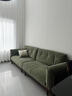 帕沙曼可拆洗云朵布藝沙發(fā)客廳小戶(hù)型中古風(fēng)實(shí)木沙發(fā)雪尼爾綠色MF100-Q 2.8米四人位#顏色可定制 抗菌雪尼爾TY74 曬單實(shí)拍圖