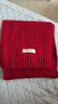 JIOESC純羊毛絨毛圍巾女士秋冬季2025新款高級感針織圍脖保暖送女生禮物 新年紅色【100%純羊毛】 曬單實(shí)拍圖