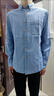 文藝牛仔襯衫男青少年春秋季休閑襯衫男士日系懷舊長(cháng)袖襯衣外套潮 淺藍色 M 曬單實(shí)拍圖