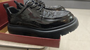 奧爾彼男士皮鞋男漆皮鱷魚(yú)紋商務(wù)正裝韓版潮流英倫風(fēng)新郎結婚鞋子男黑色 黑色 40 曬單實(shí)拍圖