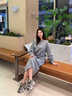 Olrain歐芮兒設計感時(shí)尚套裝女春季荷葉邊拼接衛衣直筒開(kāi)叉半身裙兩件套 灰色 M 曬單實(shí)拍圖