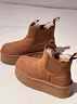 UGG秋季女士休閑舒適純色厚底雪地靴煙囪時(shí)尚切爾西短靴 1134526 CHE | 栗色 38 38碼及以下建議拍大一碼 曬單實(shí)拍圖