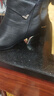 富貴鳥(niǎo)女士頭層牛皮短靴真皮低跟皮鞋新款秋冬加絨女靴 黑色（單里） 37 曬單實(shí)拍圖