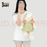 抱抱寶貝（Hugs Baby）兔子玩偶兒童毛絨玩具玩偶公仔抱著(zhù)睡布娃娃兔子女孩生日禮物 嫩黃花裙【百合兔】 2號40CM【2-6歲】 曬單實(shí)拍圖