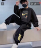 NIKE 耐克男童運動(dòng)套裝秋季純棉 2025新款女童秋裝兒童兩件套童裝潮流 正黑色 【100%純棉】 140 /S 【建議身高128-140cm】 曬單實(shí)拍圖