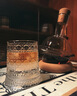 TheMacallan創(chuàng  )意旋轉威士忌酒杯高級感不倒翁洋酒杯簡(jiǎn)約玻璃杯 三紋各一280ml 曬單實(shí)拍圖