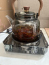 全度耐熱玻璃茶壺木把提梁壺蒸煮一體輕奢高檔電陶爐煮茶器圍爐煮茶 木紋把提梁壺灰+福熙堂靜音陶爐 曬單實(shí)拍圖