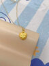 中國黃金（CHINA GOLD）黃金項(xiàng)鏈女足金愛心love吊墜七夕情人節(jié)禮物送女友老婆 愛心吊墜金重約0.6g*配銀鏈 曬單實(shí)拍圖
