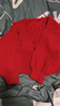 恒源祥短款小個(gè)子紅色毛衣女秋冬款立體花朵針織100%羊毛衫女上衣打底衫 紅色 L 【建議105-120斤】 曬單實(shí)拍圖