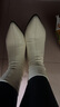 達芙妮白色短靴女2025新款高跟鞋秋冬百搭馬丁靴女法式尖頭靴子女瘦瘦靴 米白色【尖頭新款】 7cm跟高 36 曬單實(shí)拍圖