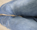 花花公子（PLAYBOY）牛仔褲男秋冬季休閑褲子男士潮牌寬松直筒長(cháng)褲 淺藍加絨 31 曬單實(shí)拍圖