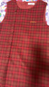 ELLE KIDS童裝 圣誕新年感格紋呢背心裙女童秋冬節日氛圍復古紅色裙子 曬單實(shí)拍圖