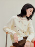 茵曼溫柔甜美蘑菇刺繡毛衣2025秋女裝新款針織開(kāi)衫外套 淺杏色 M 曬單實(shí)拍圖