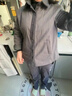 COMIC SOUL中年女士冬季輕薄夾棉襯衫棉服外套女?huà)寢尪b簡(jiǎn)約拼色翻領(lǐng)棉衣上 灰色 2XL 【建議145-160斤】 曬單實(shí)拍圖
