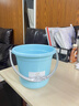 塑料水桶手提加厚洗衣桶家用多功能盆桶套裝圓形桶宿舍洗衣水桶q 兒童款單水桶5L（22.5cm） 藍色 曬單實(shí)拍圖