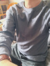 季言高端竹節棉男士長(cháng)袖t恤潮流體恤上衣 圓領(lǐng)插肩運動(dòng)純棉長(cháng)袖打底衫 藍色 L （適合135-150斤） 曬單實(shí)拍圖