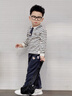 班喜迪男童套裝春裝2026新款帥氣寶寶衛衣嬰兒束腳褲春秋兒童衣服小童裝 藏青色 120 曬單實(shí)拍圖