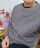 蕉下（beneunder）長(cháng)袖T恤男士衛衣氣絨服保暖打底衫圓領(lǐng)寬松舒適CL010石墨灰L 曬單實(shí)拍圖