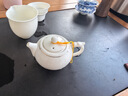 杰藝陶瓷茶具羊脂玉品茗杯功夫蓋碗茶壺茶杯德化白瓷茶盞泡茶主人單杯 羊脂玉【茶壺】描金龍耳壺 曬單實(shí)拍圖