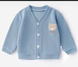 宜爽兒寶寶春秋針織外套男童開(kāi)衫女寶針織衫外出上衣 藍色   80    曬單實(shí)拍圖