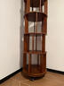 實(shí)木旋轉書(shū)架360度書(shū)柜置物架落地一體靠墻可移動(dòng)轉角夾縫小窄柜 5層胡桃色166cm_穩固不晃_可移動(dòng) 組裝 曬單實(shí)拍圖