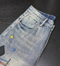 JEEP SPIRIT美式重工刺繡小直筒厚款牛仔褲男士高街潮牌寬松休閑百搭長(cháng)褲秋冬 T080復古藍 32 適合140-150 曬單實(shí)拍圖
