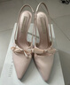 CHARLES&KEITH緞面蝴蝶結尖頭高跟涼鞋女生日禮物新年禮物送女友CK1-60361556 Light Pink淺粉色 37 曬單實(shí)拍圖
