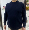 帕羅（PALUOPO）秋冬新款男士純山羊絨衫休閑舒適保暖高支紗長(cháng)袖套頭毛衣上衣 藏青 2XL (120碼) 曬單實(shí)拍圖