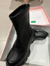 他她TATA喵爪靴2025秋冬百搭時(shí)裝靴女短靴新款彈力靴 黑色 37 曬單實(shí)拍圖