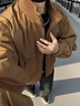 馬克華菲（MARK FAIRWHALE）外套男裝冬季韓版飛行夾克男潮牌休閑寬松棒球服 咖啡色 XL 曬單實(shí)拍圖