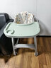XUM肯德基嬰兒餐椅同款寶寶多功能座椅兒童高度可調成長(cháng)吃飯餐桌椅 青色+雙餐盤(pán)+剎車(chē)輪+坐墊+置物兜 曬單實(shí)拍圖